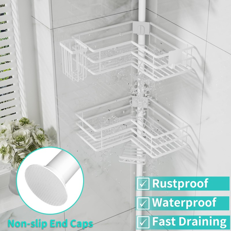 HapiRm Corner Shower Caddy Organizer - Shower Organizer Corner with
