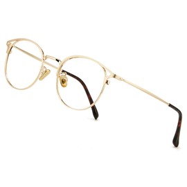 Cyxus Blue Light Blocking Glasses For Women Men Cat Eye Round Metal Frame Computer Gaming UV Protection Retro Glasses.