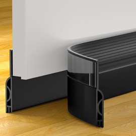 OXRQ Door Draft Stopper, Door Sweep for Bottom of Door, Weather Stripping Door Seal Gap Filler Bottom Blocker Soundproofing Cold Air Insulation Save Energy Install Quickly Easily (Black, 39‘’)