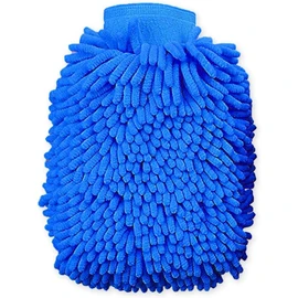 Manoplas de limpieza y lavado de autos, guantes de microfibra para el hogar, lavado y limpieza más rápido (paquete de 2), color azul