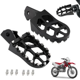 Eagwinger CNC Foot Pegs Alumiunm Dirt Bike Footpegs Compatible with Honda CRF250F CRF150F CRF230F XR150L Sur Light Bee X S LBS LBX MX3 XXX KDX200 HAWK 250 X160 X260 E Ride Pro SS (Black)