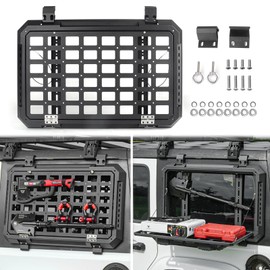 Multifunctional Rear Window Storage Table Molle Panel Kit for 2018-2024 Jeep Wrangler JL & JLU 4 doors Hardtop, Openable Design Tactical Molle Platform for Tools