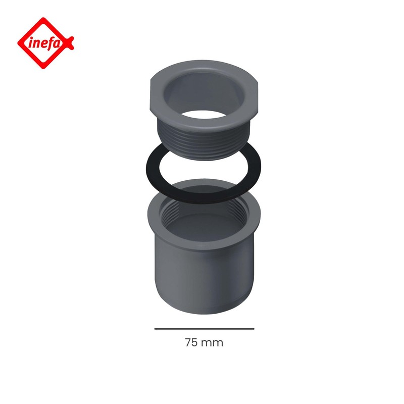 INEFA Screw Socket Gutter to Downpipe, Box Shape, anthracite