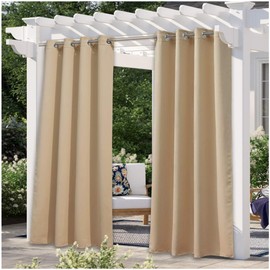 Outdoor Curtain Weatherproof Outdoor Curtains Weatherproof for Patio in Beige. Outdoor Curtains for Pergolas, Porches and Patios with Elegant and Durable Design to Protect Your (1)