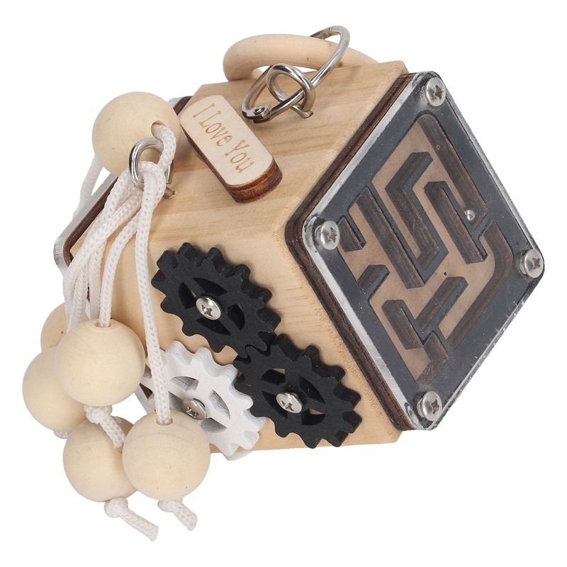 Wooden Sensory Fidget Lock Box Toy Educational Early Learning IQ