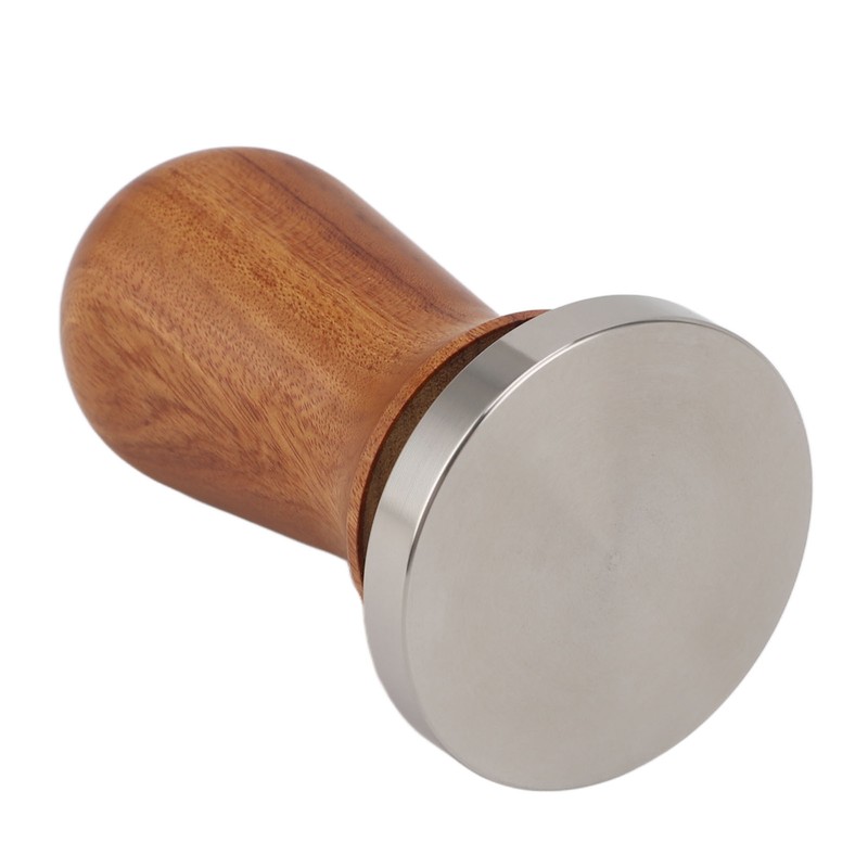 Coffee Leveler Tool Flat Base Wooden Handle 304 Stainless Steel