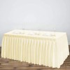 Surmente Ivory Table Skirt, 14ft Polyester Tablecloth for Weddings, Banquets,