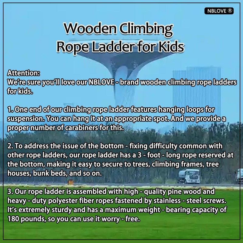 Innovative Rainbow Kids' Wooden Rope Ladder - 3/4/5-Group Connectivity, 14-Inch