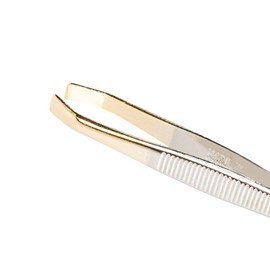 REMOS Tweezers with Cranked, Straight & Gold Plated tip 8 cm