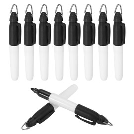 PATIKIL 50 Pcs Mini Permanent Markers with Clips Golf Ball Markers Pen Badge Ink Pens Golf Keychain Clips for Home Office Supplies Sports Outdoor Activities, Black