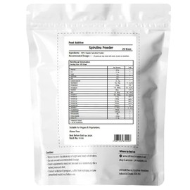 25g UKHealthHouse Pure Organic Spirulina Powder x 25g - 62.3% Protein - Cleanse & Detox