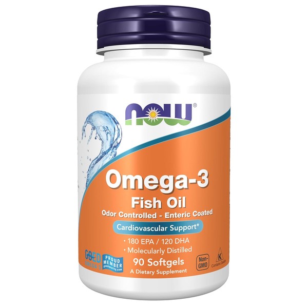 NOW Omega-3,90 Softgels - Producto Original de Alta Calidad, Entrega