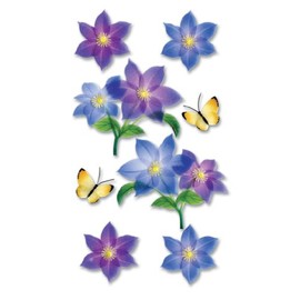 Jolee's SPJV011 Boutique Vellum Layered Dimensional Stickers, Purple Flowers