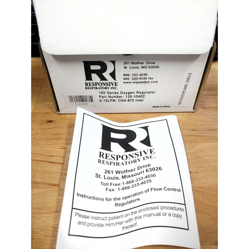 RESPONSIVE RESPIRATORY 50 PSI OXYGEN REGULATOR Model: 120-1040C