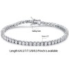 18K White Gold Plated 3.0mm Round-Cut Cubic Zirconia Classic Tennis