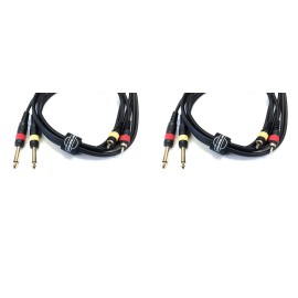 CedarsLink 2 PACK 6' FT FOOT FEET Dual Patch 1/4" MALE TO RCA SPEAKER CABLE cords DJ PA