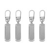 4Pcs Spare Zipper Pulls, Metal Removable Rectangle Zipper puller replacement