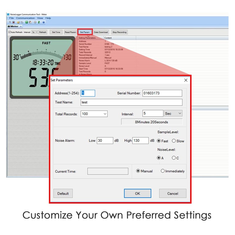 Decibel Meter Sound Level Meter Recorder Digital dB Meter Professional