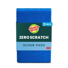 Scotch-Brite® Zero Scratch Scour Pad, 3 Scrubbing Pads, Non-Scratch Scouring Pads for Kitchen and Dish Cleaning