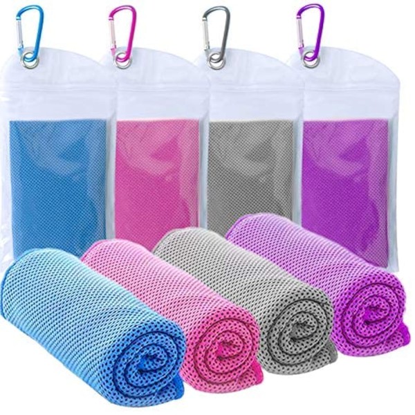 4 Packs Cooling Towels for Neck and Face(40"x 12"), Cool