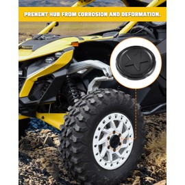 POKIAUTO Center Hub Caps for Can-Am Maverick R MAX X RS 2024 2025, UTV Durable PP Black Wheel Caps Dust Tire Rim Hub Covers for Maverick R Accessories, 4PCS