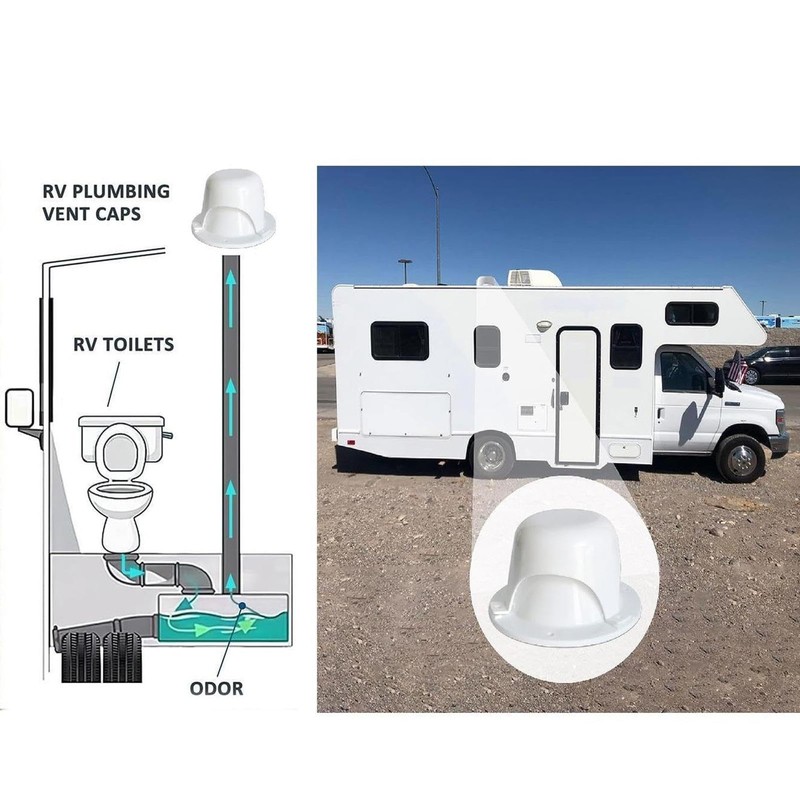 RV Roof Vent Cap,RV Roof Sewer Vent Cap - White