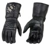 Milwaukee Leather SH231 Men's Black Leather Warm Gauntlet Motorcycle Cold