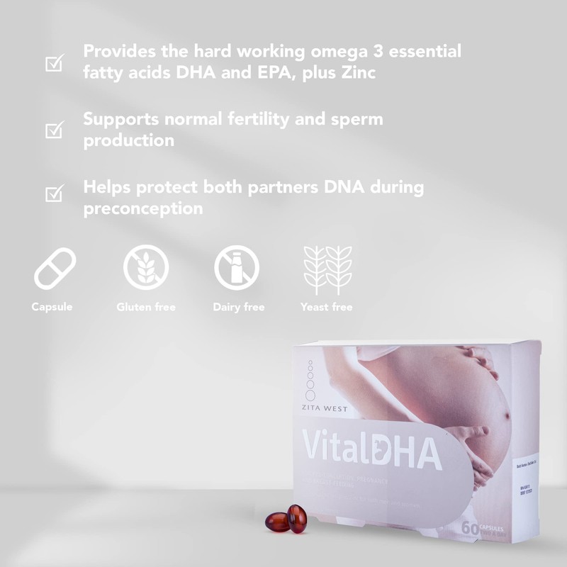Zita West Vital DHA with Omega 3 for Fertility, Pregnancy