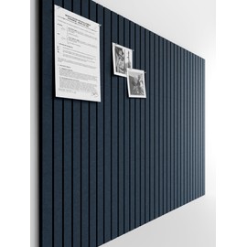 Bumusty Large Cork Board Alternative-48 x 36" Felt Bulletin Board Tiles, with 30 Pushpins, 70 Adhesive Tabs, 12-Pack Slat Wall Paneling, Cork Boards for Office Push Pin Board Felt Board-Navy Blue
