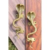 IndianShelf Handmade 1 Pair Cobra Vintage Golden Brass Door Handles Cabinet Pulls for Kitchen