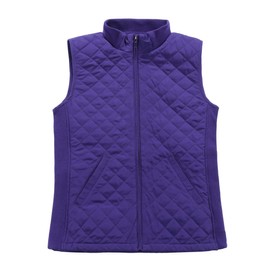 Bienzoe Women Quilted Casual Vest: Lightweight Sleeveless Jacket Purple L