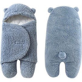 MOONMN Baby Swaddle, Baby Swaddle, Baby Clothing, Baby Sleeping Bag, Going Out, Cute Appearance, Winter, Newborn Baby Kigurumi, Hugging Futon, Includes Feet
