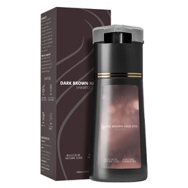 Hair Dye Shampoo, Hair Care Instant Dye Shampoo, Instant Color in 10 Minutes, Natural Hair Color for Gray Coverage, Color Restoring Shampoo for All Hair Types, Dark Brown