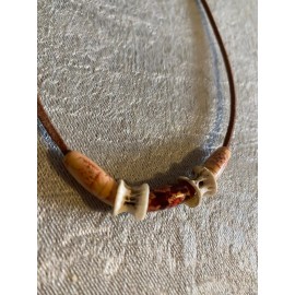 Fish bone from Lake Mead and bead necklace Oddities Weird