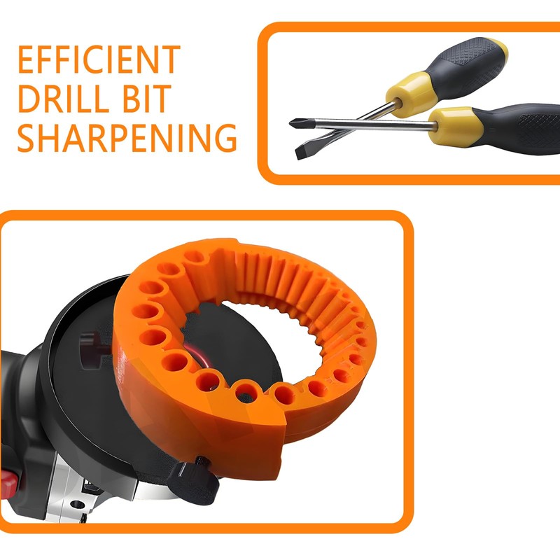 3Pcs Orange Angle Grinder Drill Bit Sharpener, Durable Drill Sharpener