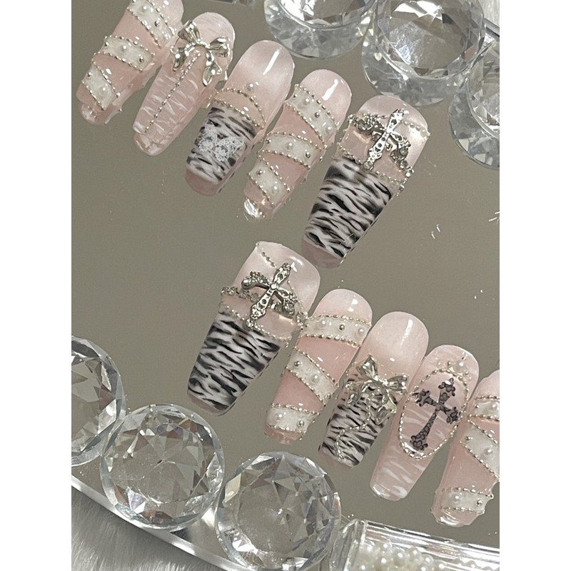 Innocent y2k handmade nail tips - long point (stiletto) /