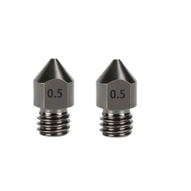 SIUTEC® Premium MK8 Hardened Steel/Hardened Steel, Nozzle/Nozzle, 0.5 mm, Set of 2, Compatible with Ender, CR6, CR10S, X5SA, A8, for 1.75 mm Filament