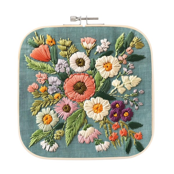 PATIKIL 7.9" x 7.9" Square Embroidery Hoops, Adjustable Bamboo Cross