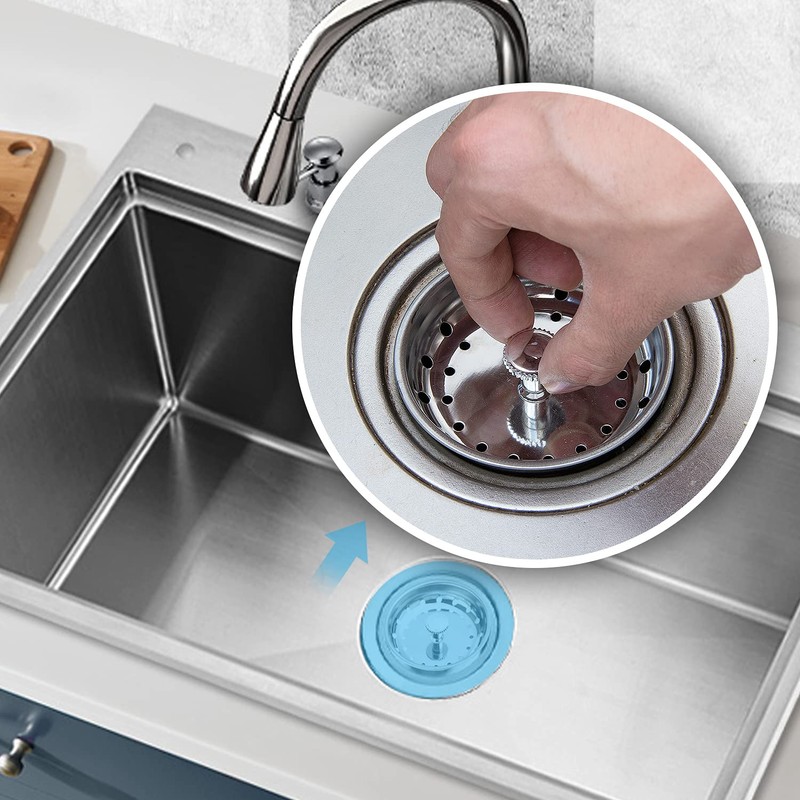 CORNERJOY 2 PCS Kitchen Sink Strainer and Stopper Combo Basket