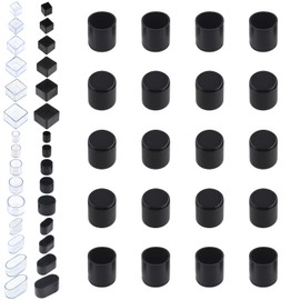 Rustark 20Pcs 19mm Black Round Rubber Furniture Leg Caps Assortment Kit Anti-Slip Rubber Chair Leg Caps Furniture Floor Protectors Chair Leg Covers Chair Leg Foot Cover Feet Pads for Chair Table Sofa