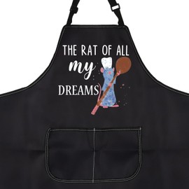 LEVLO Remy Rat Kitchen Apron Remy The Rat Touille Movie Fans Gift The Rat Of All My Dreams Waterproof Adjustable (THE RAT OF ALL my DREAMS apron uk)