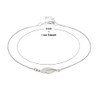 Vanbelle Sterling Silver Jewelry Centered Leaf Nature-Theme Anklet with Rhodium