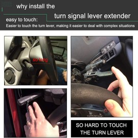 Ruien Kit de ajuste de aluminio para volante de coche, barra de giro, extensión de señal de giro, palanca de posición