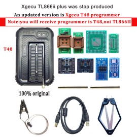 Xgecu TL866II Plus Upgraded Xgecu T48 Programmer 8 Adapters USB EPROM Flash BIOS chip Socket nand mcu AVR IC Programmer