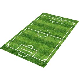 Zercart Football Field Play Mats, Soccer Field Rug Football Pitch Play Mat Floor Mat Children Play Mat Door Rug Children's Football Rug Non Slip Nursery Rugs for Living Room Bedroom