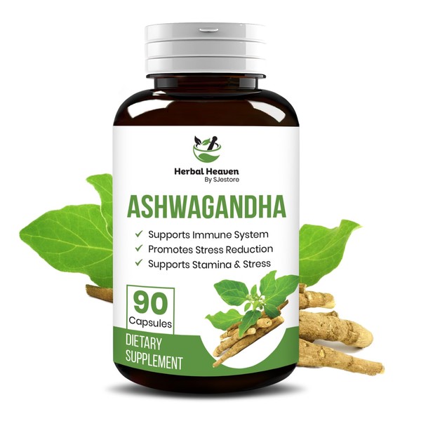 SJestore Herbal Heaven Ashwagandha Capsules 90 Count | Ashwagandha Powder