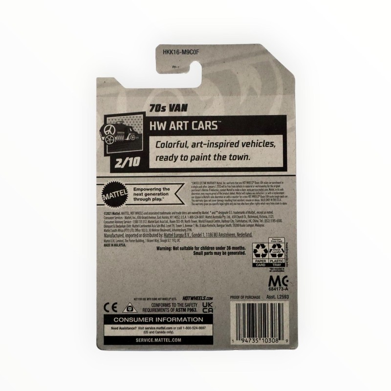 Hot Wheels 70s Van, HW Art Cars 2/10 [Blue] 16/250