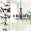 6-Light Farmhouse Candle Chandelier for Living Room, Rustic Industrial Pendant