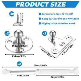 Pack of 2 100 N/10 kg Gas Spring Furniture Shock Absorber, Flap Holder Gas Pressure Damper 300 mm, Flap Fitting Gas Spring Door Damper, Soft Close Hydraulic Holder for Cabinet Door Kitchen Cabinet Box