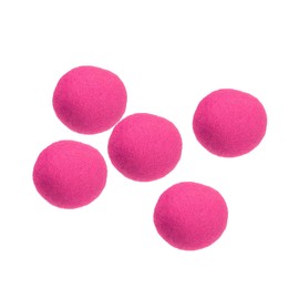 PATIKIL Wool Felt Balls Beads Wool Felting Woolen Fabric 3cm 30mm Rose Red for Home Crafts Handcrafts Project DIY Pack of 5